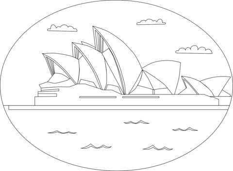 Sydney Opera House Coloring Page